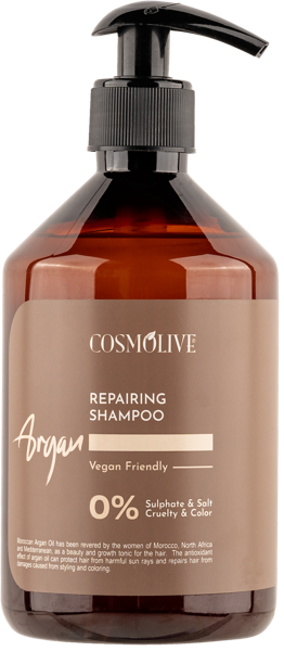 Изображение Шампунь для поврежден волос Космолив аргана восстановление Космолив Козметик п/у, 500 мл