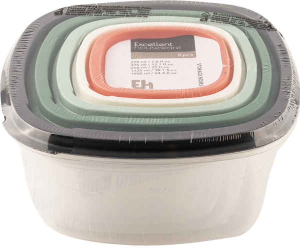 Изображение Контейнер 225-1900мл пластик Купман с цветной крышкой Купман Интернэшнл м/у, 5 шт