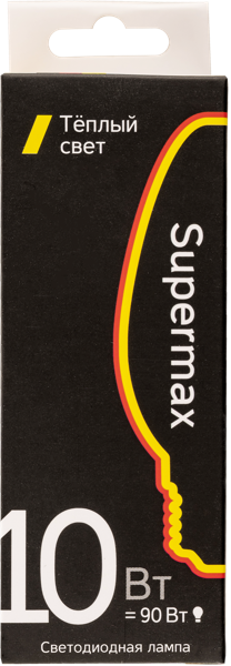 Изображение Лампочка 10Вт E14 3000К Супермакс светодиодная свеча матова Космос Электро к/у, 1 шт