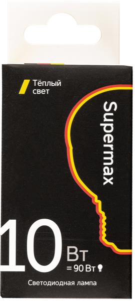 Изображение Лампочка 10Вт E27 3000К Супермакс светодиодная шар матовая Космос Электро к/у, 1 шт