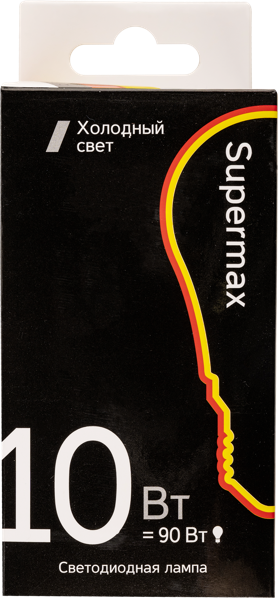 Изображение Лампочка 10Вт E27 6400К Супермакс светодиодная лон матовая Космос Электро к/у, 1 шт