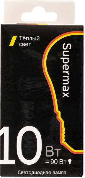 Изображение Лампочка 10Вт E27 3000К Супермакс светодиодная лон матовая Космос Электро к/у, 1 шт