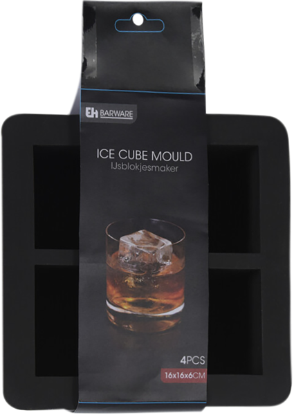 Изображение Форма 16*16см для льда Купман 4 кубика черная Купман Интернэшнл , 1 шт