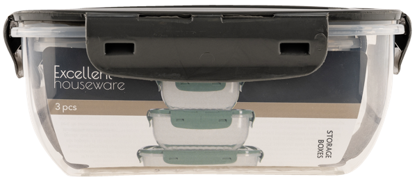 Изображение Контейнер 400-1400мл стекло Купман с цветной крышкой гермети Купман Интернэшнл , 3 шт