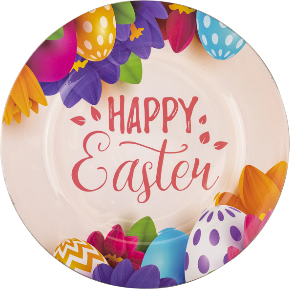 Изображение Тарелка 33см пластик Купман пасхальная цветная Купман Интернэшнл , 1 шт