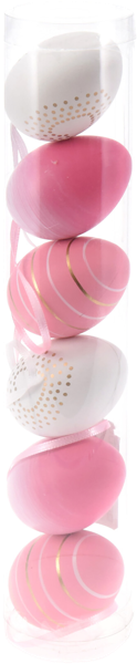 Изображение Подвеска 6см пасхальная Купман яйцо розовое в полоску Купман Интернэшнл , 6 шт