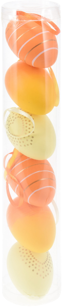 Изображение Подвеска 6см пасхальная Купман яйцо оранжевое в полоску Купман Интернэшнл , 6 шт