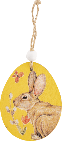 Изображение Подвеска 7см пасхальная Купман кролик яйцо деревянная Купман Интернэшнл , 1 шт
