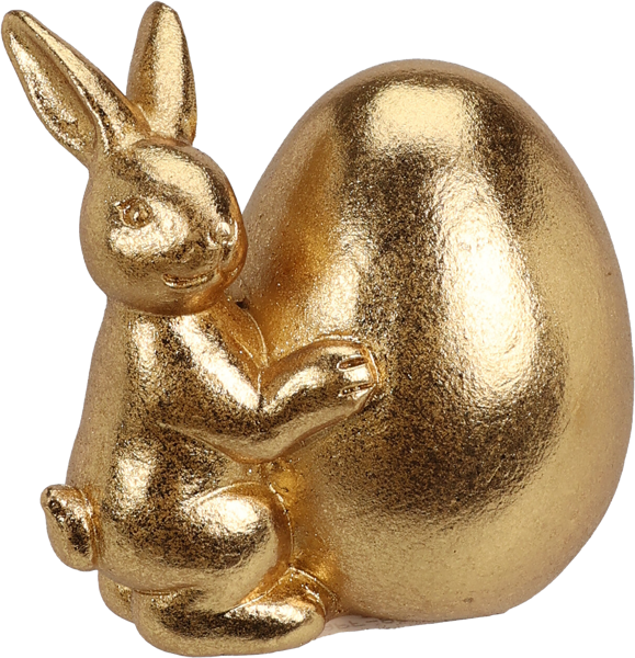 Изображение Фигурка пасхальная Купман кролик с яйцом золотая Купман Интернэшнл , 1 шт