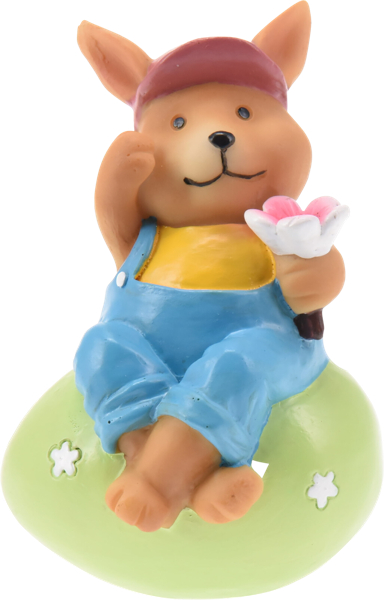 Изображение Фигурка 10см пасхальная Купман кролик в кепке на яйце Купман Интернэшнл , 1 шт