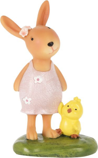 Изображение Фигурка 10*11см пасхальная Купман кролик с другом на траве Купман Интернэшнл , 1 шт