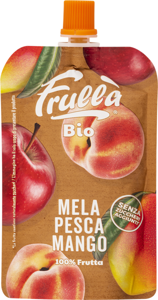 Изображение Пюре фруктовое Фрулла Био яблоко персик манго Натура Нуова м/у, 100 г