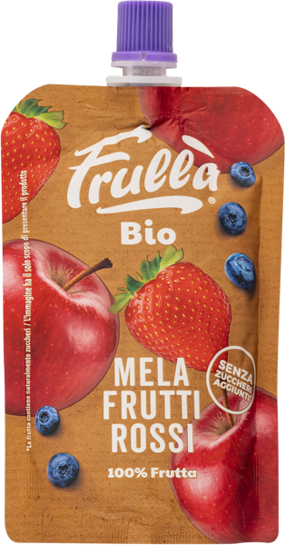 Изображение Пюре фруктовое Фрулла Био яблоко черника клубника Натура Нуова м/у, 100 г