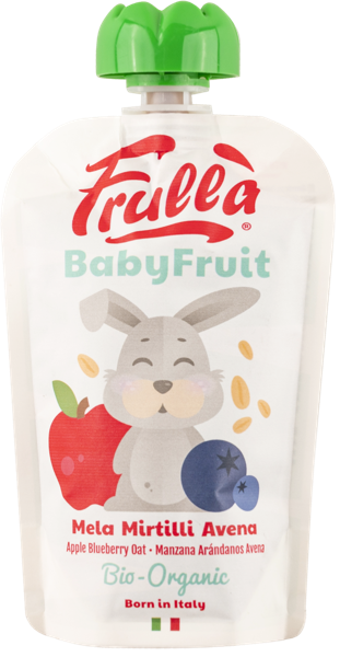 Изображение Пюре фруктовое с 6 мес Фрулла Органик яблоко черника овсянка Натура Нуова пауч, 100 г