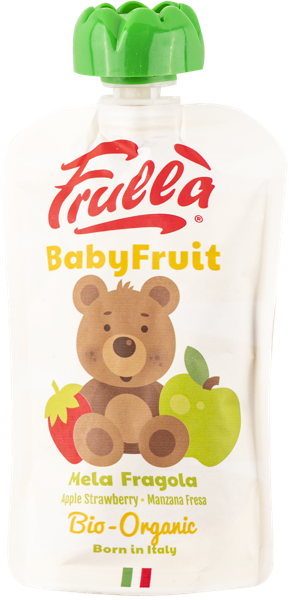 Изображение Пюре фруктовое с 6 мес Фрулла Органик яблоко клубника Натура Нуова пауч, 100 г