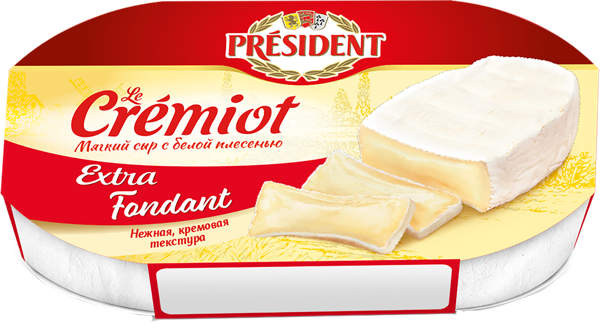 Изображение Сыр 60% с белой плесенью Президент Ле Кремиот Экстра Фондан Ефремовский МСК м/у, 200 г