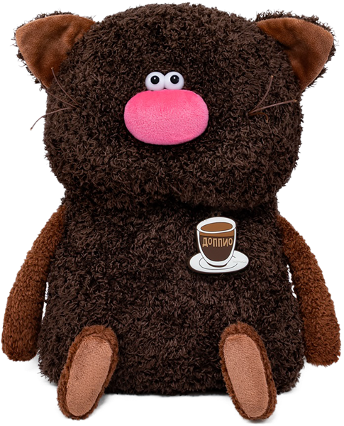 Изображение Мягкая игрушка 30 см Будибаса кофейные коты доппио МПП ООО к/у, 1 шт