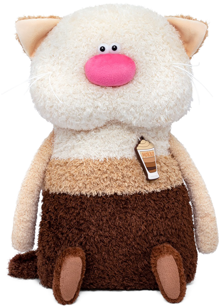 Изображение Мягкая игрушка 38 см Будибаса кофейные коты мокко МПП ООО к/у, 1 шт