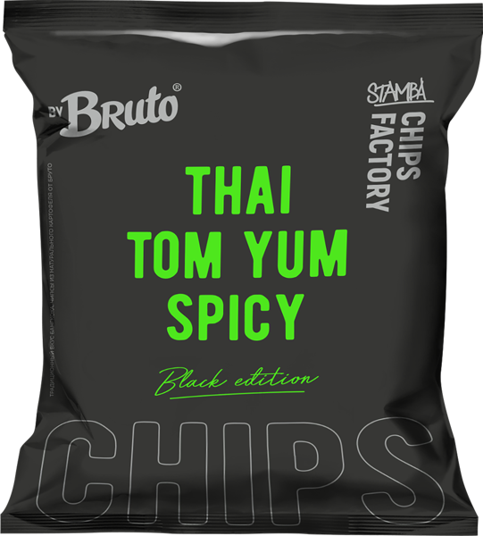 Изображение Чипсы картофельные Бруто Блэк Эдишн тайский соус Стамба м/у, 75 г