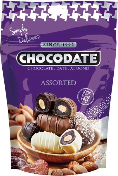 Изображение Конфеты в шоколаде Чокодэйт финики с миндалем ассорти Нотис Глобал Трейдинг м/у, 100 г