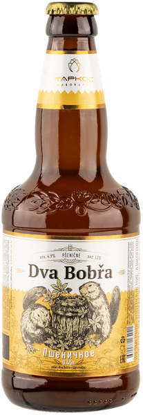 Изображение Пиво светлое Лагер 4,9% Таркос Два Бобра пшеничное Таркос с/б, 0,45 л