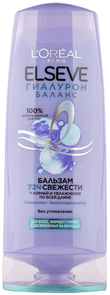 Изображение Бальзам для жирных волос Эльсев гиалурон баланс питание Лореаль п/у, 400 мл