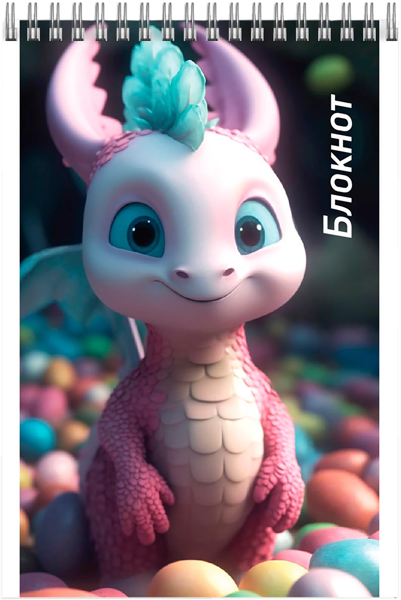 Изображение Блокнот 40л клетка Феникс+ А7 динозаврик Феникс+ , 1 шт