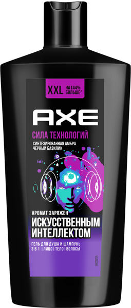 Изображение Гель для душа мужской 3в1 Акс сила технологий Юнилевер п/у, 610 мл