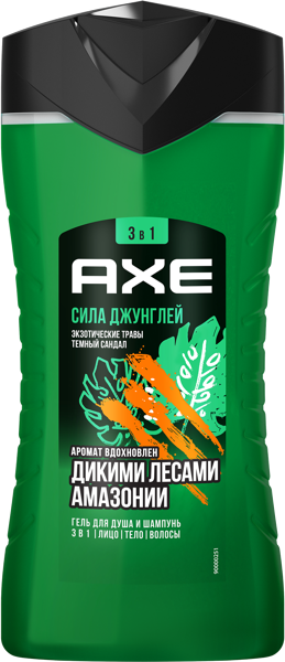 Изображение Гель для душа мужской 3в1 Акс сила джунглей Юнилевер п/у, 250 мл