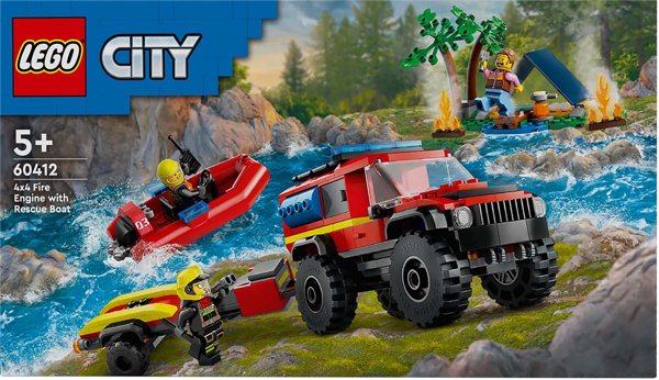 Изображение Конструктор с 5 лет 60412 Лего город пожарная машина и лодка Лего к/у, 1 шт