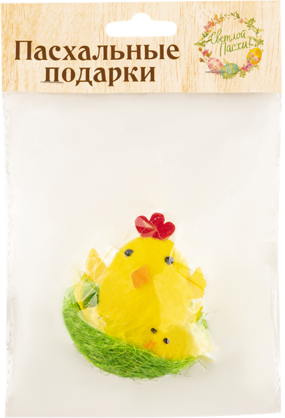 Изображение Сувенир Пасхальный Домашняя кухня цыпленок в гнезде цветной Топ Продукт , 1 шт