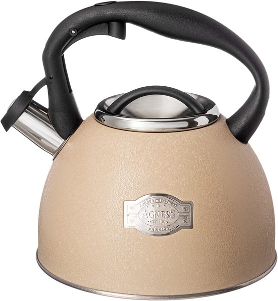 Изображение Чайник 2,5л индукция Агнесс бежевый со свистком Агнесс , 1 шт