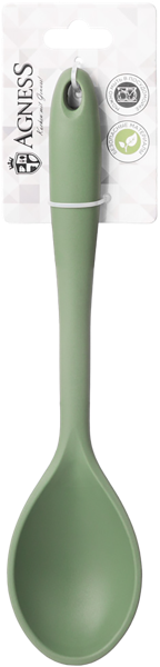 Изображение Ложка 10см зеленая Агнесс силиконовая сервировочная Агнесс , 1 шт