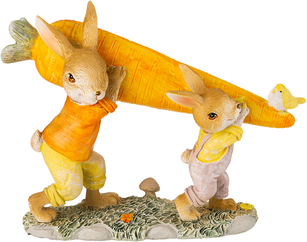 Изображение Статуэтка 16*12см Лефард кролики несут морковку Лефард , 1 шт