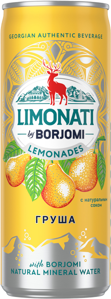 Изображение Напиток газ Лимонатти груша Боржоми ИДС ж/б, 0,33 л