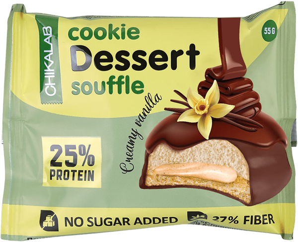 Изображение Печенье протеиновое в глазур Чикалаб суфле сливочное Фитнес Фуд м/у, 55 г