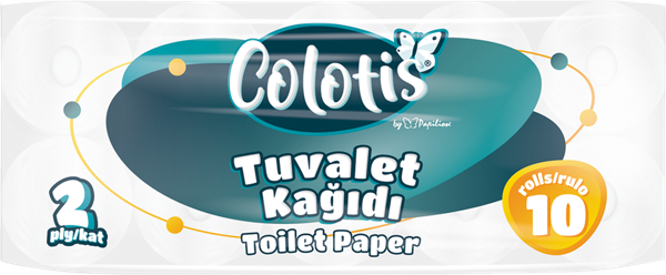 Изображение Туалетная бумага 2х слойная Колотис белая 120 листов Ар Кагит м/у, 10 шт