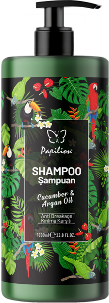 Изображение Шампунь для всех типов волос Папильон огурец аргана от ломкости Ар Кагит п/у, 1 л