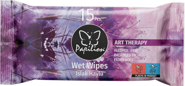 Изображение Салфетки влажные для рук Папильон арт терапия Ар Кагит м/у, 15 шт