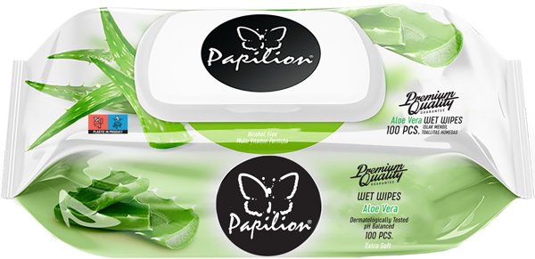 Изображение Салфетки влажные для рук Папильон алоэ вера Ар Кагит м/у, 100 шт
