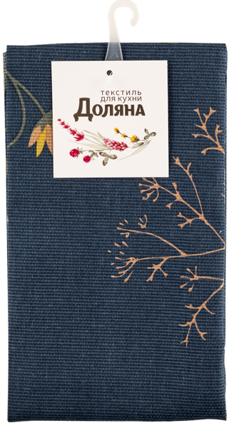 Изображение Полотенце 35*60см для кухни Доляна твиллинг форест синее Доляна м/у, 1 шт