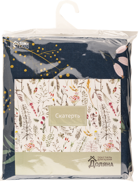 Изображение Скатерть 146*220см Доляна твиллинг форест синяя Доляна м/у, 1 шт