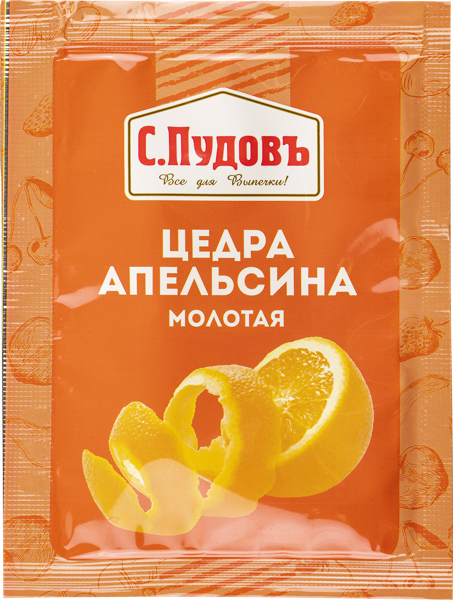 Изображение Цедра апельсина С.Пудовъ молотая Хлебзернопродукт м/у, 10 г