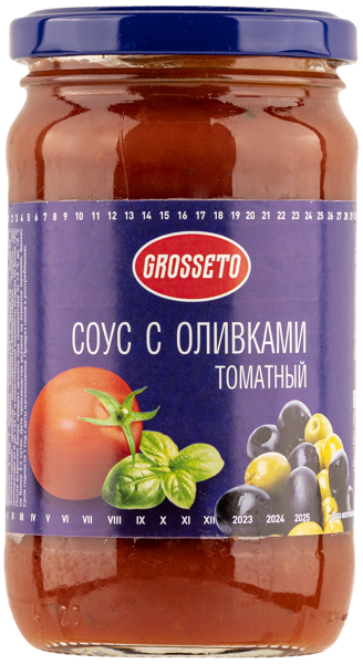 Изображение Соус томатный Гроссето с оливками Донконсервпром с/б, 360 г