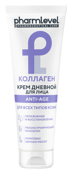 Изображение Крем питание для лица Фармлевел коллаген антиэйдж дневной Зеленая дубрава ЗАО п/у, 75 мл
