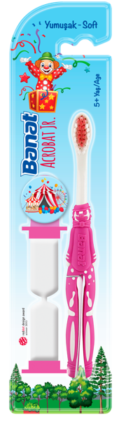 Изображение Зубная щетка мягкая с 5 лет Банат акробат песочные часы Банат Фирца п/у, 1 шт