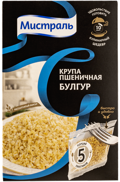 Изображение Крупа Пшеничная Мистраль 5*80 Булгур Мистраль Трейдинг к/у, 400 г