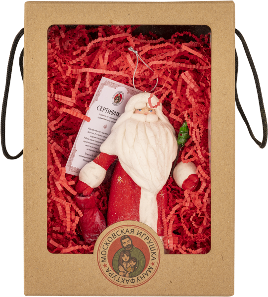 Изображение Елочное украшение 18см ватное Московская игрушка Дед мороз в красном Московская игрушка к/у, 1 шт