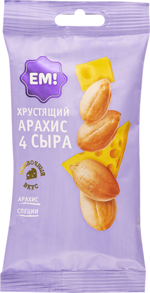 Изображение Арахис жареный ЕМ 4 сыра Орехпром м/у, 60 г