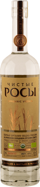 Изображение Водка Спирт Люкс 40% Чистые Росы органик из ячменного зерн Саранский ЛВЗ с/б, 0,5 л